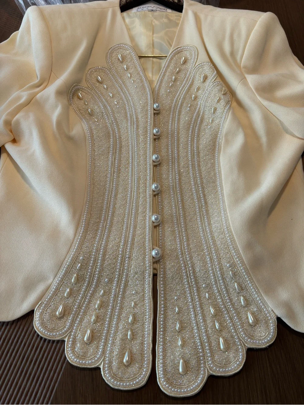 Albert Nipon Evening 2piece Elegant Beaded Women's Jacket and maxi skirt